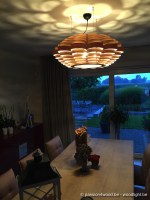 Glow big pendant lamp in tulipwood and zebrano - lampe suspendues design en bois noyer